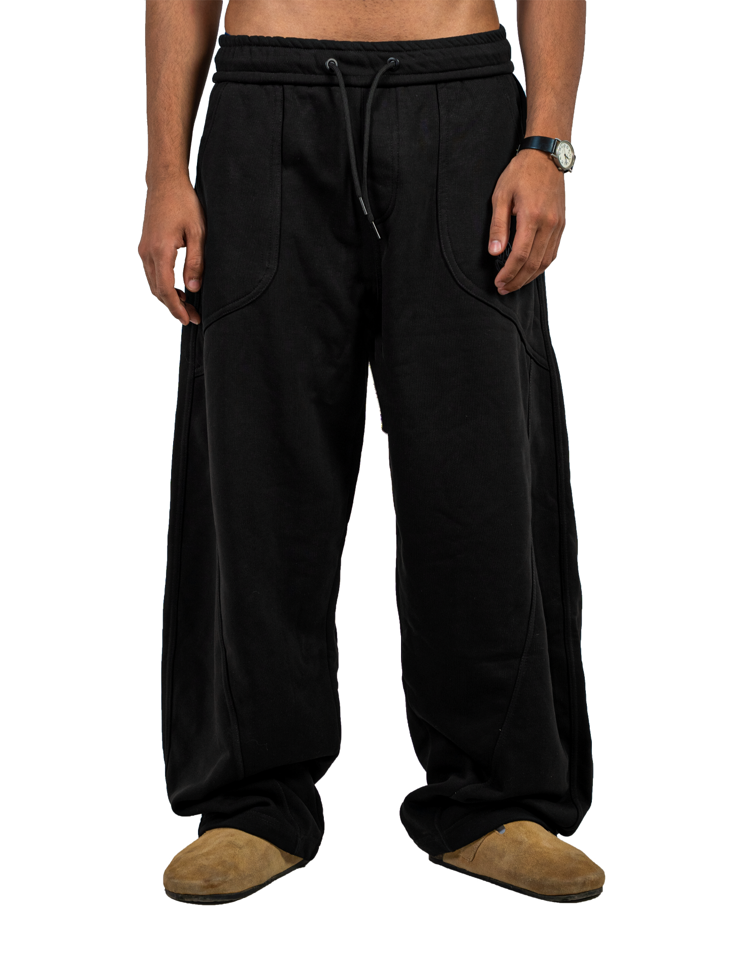 Sweatpants Wide Tapered Fit - Black