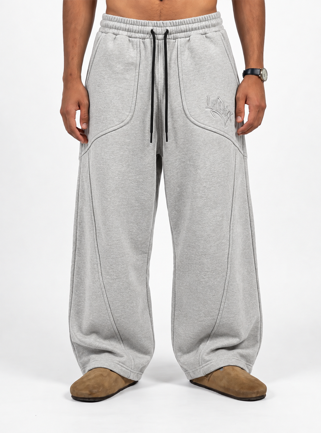Sweatpants Wide Tapered Fit - Gray